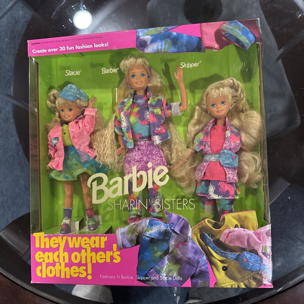 NEW! 1991 SHARIN SISTERS BARBIES STACIE SKIPPER BARBIE GIFT SET!